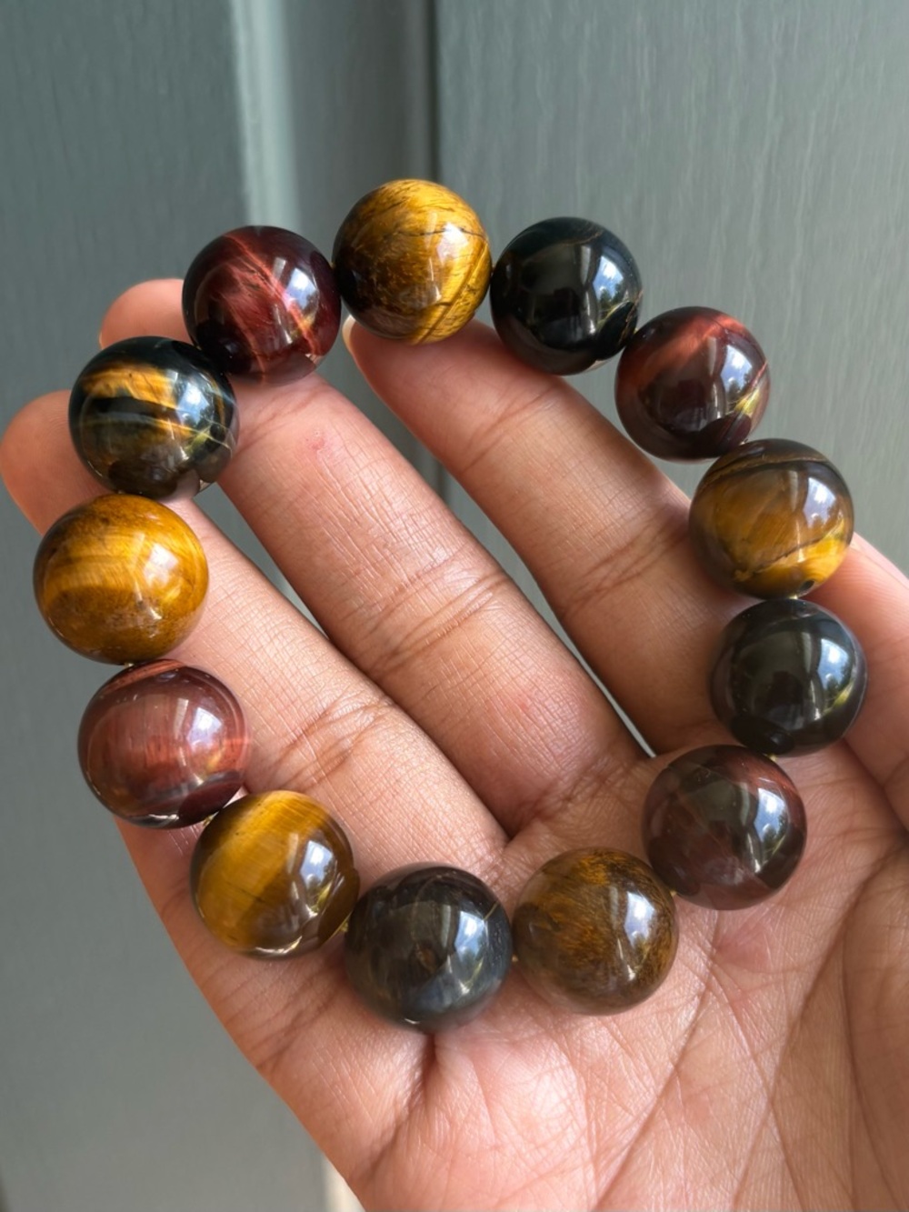 Rainbow Tiger’s Eye Crystal Bracelet 18mm